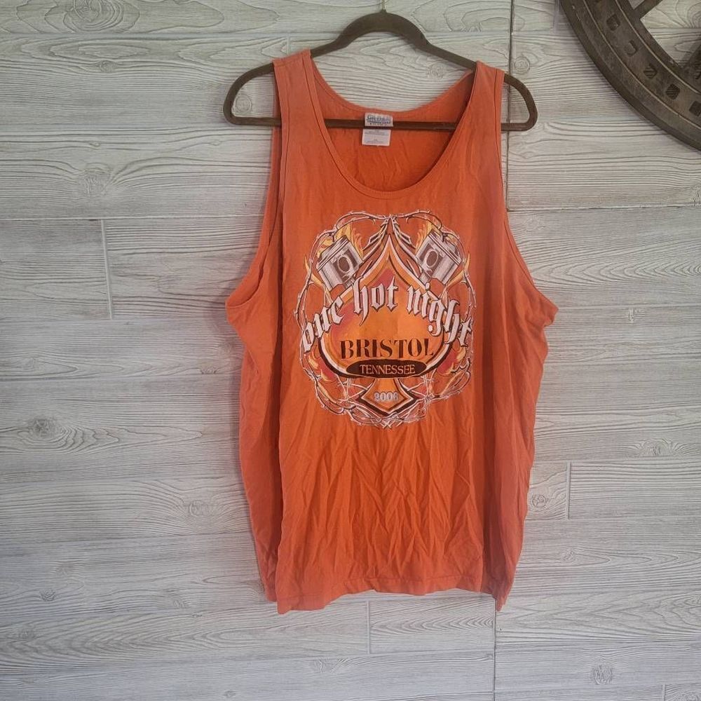 Vintage One Hot Night Tank Motercycle Car Night Mens SZ XXL Bristol Tennessee